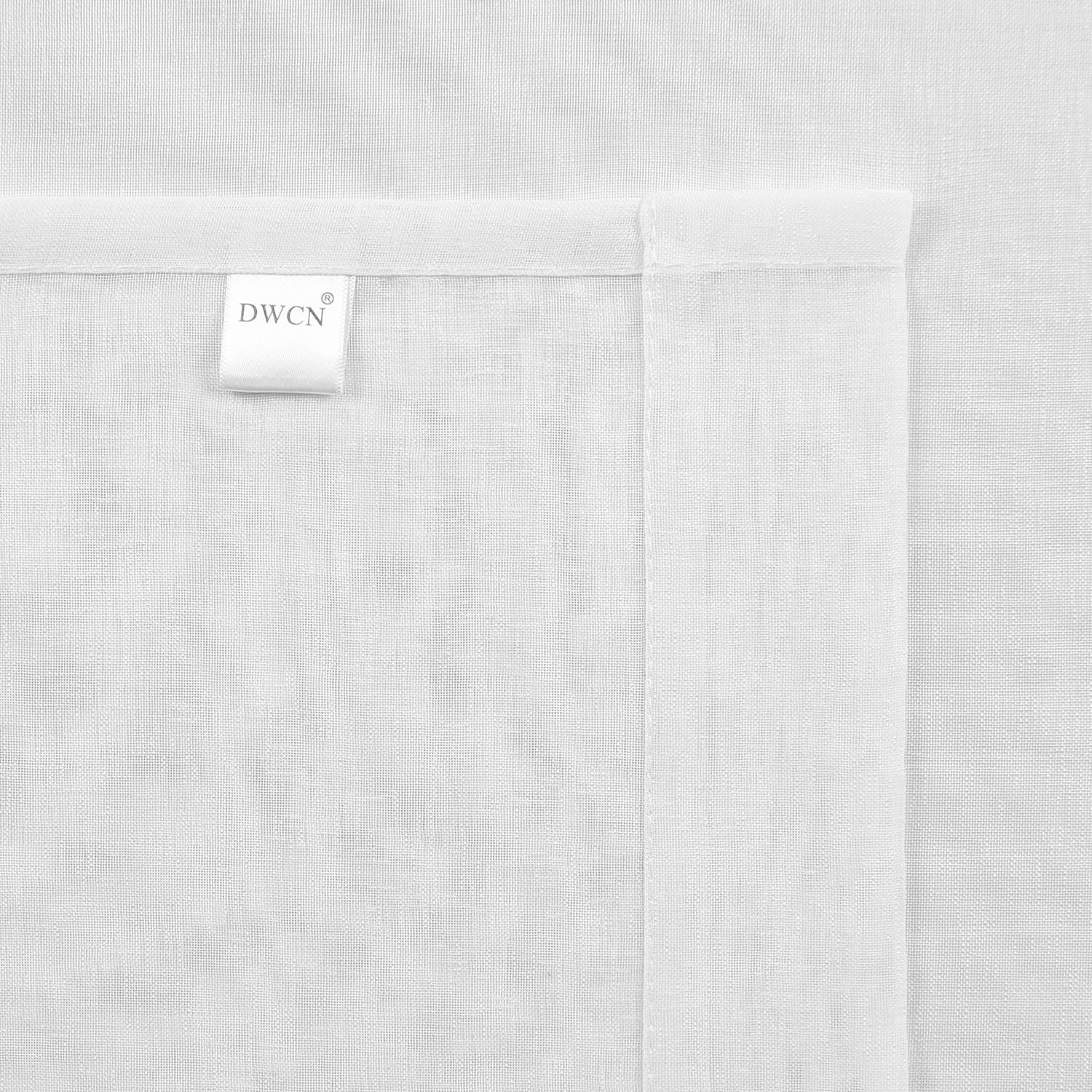DWCN Faux Linen Sheer Curtains, Grommet Voile Window Curtain - DWCN UK