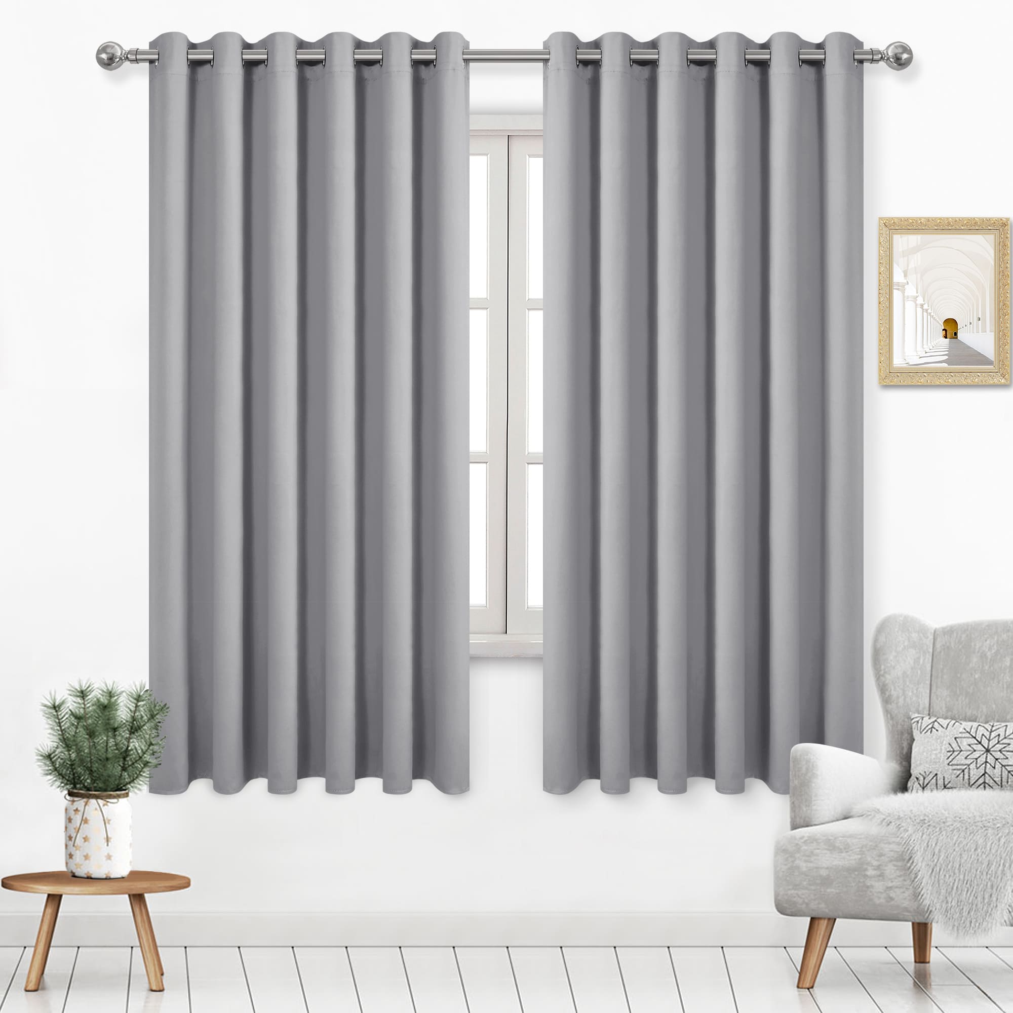 DWCN Thermal Blackout Curtains, Solid Grommet,  2 Panels - DWCN UK