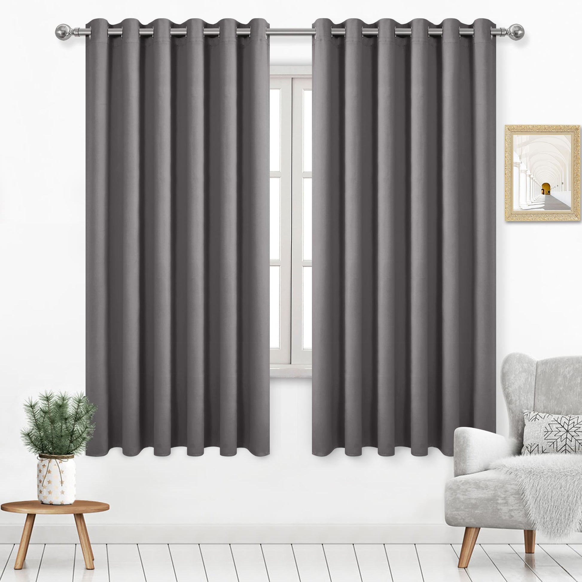 DWCN Thermal Blackout Curtains, Solid Grommet,  2 Panels - DWCN UK