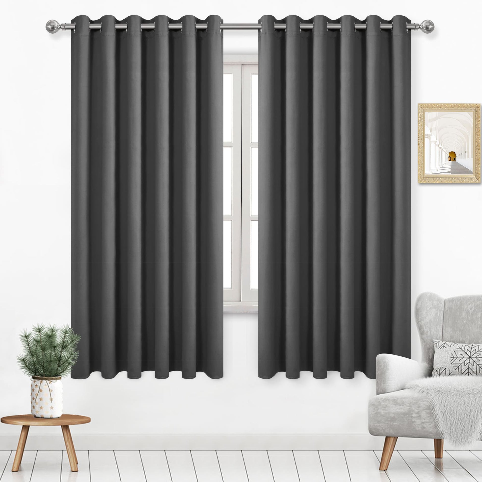 DWCN Thermal Blackout Curtains, Solid Grommet,  2 Panels - DWCN UK