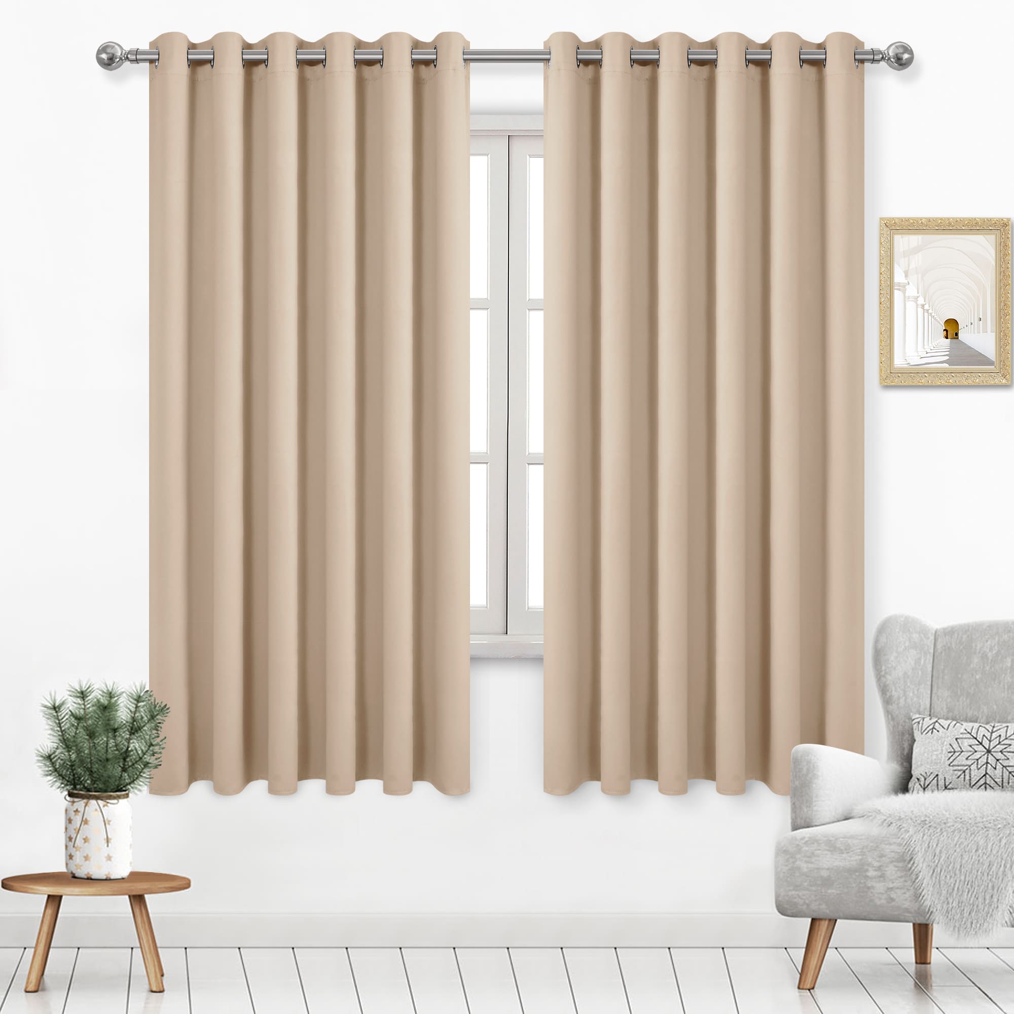 DWCN Thermal Blackout Curtains, Solid Grommet,  2 Panels - DWCN UK