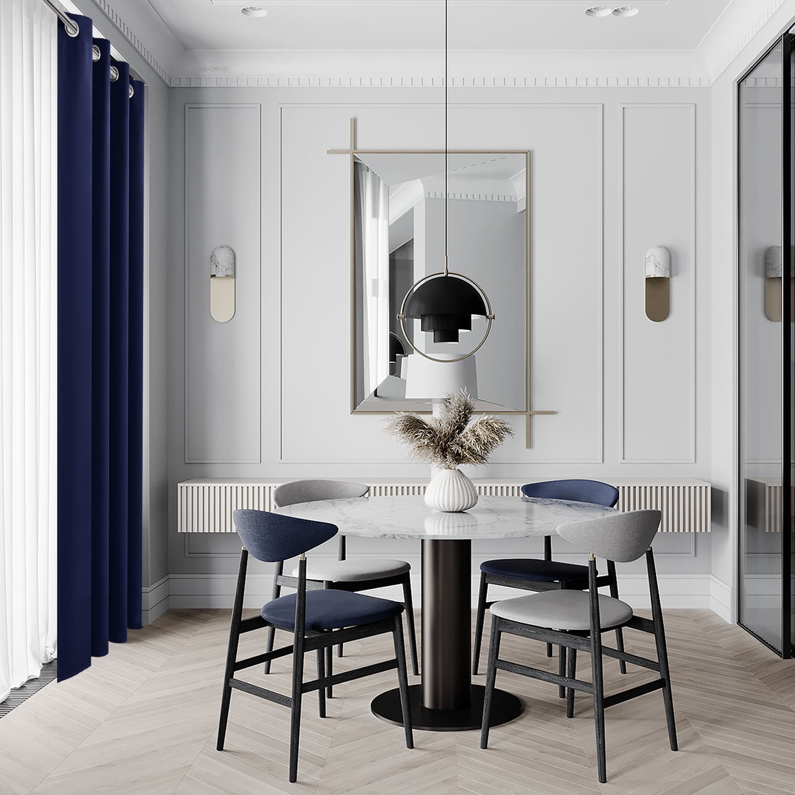 DWCN Thermal Blackout Curtains, Solid Grommet,  2 Panels - DWCN UK