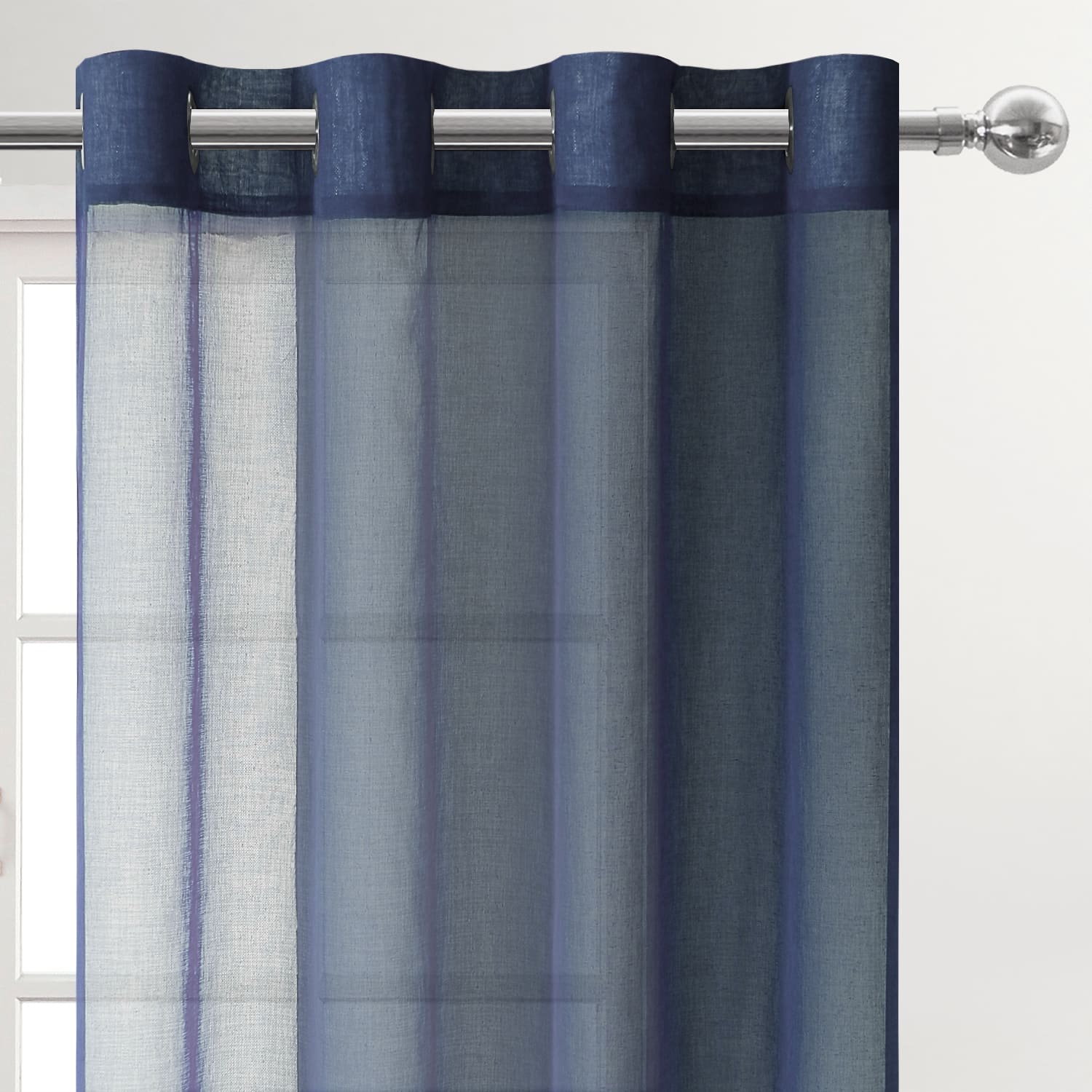 DWCN Faux Linen Sheer Curtains, Grommet Voile Window Curtain - DWCN UK