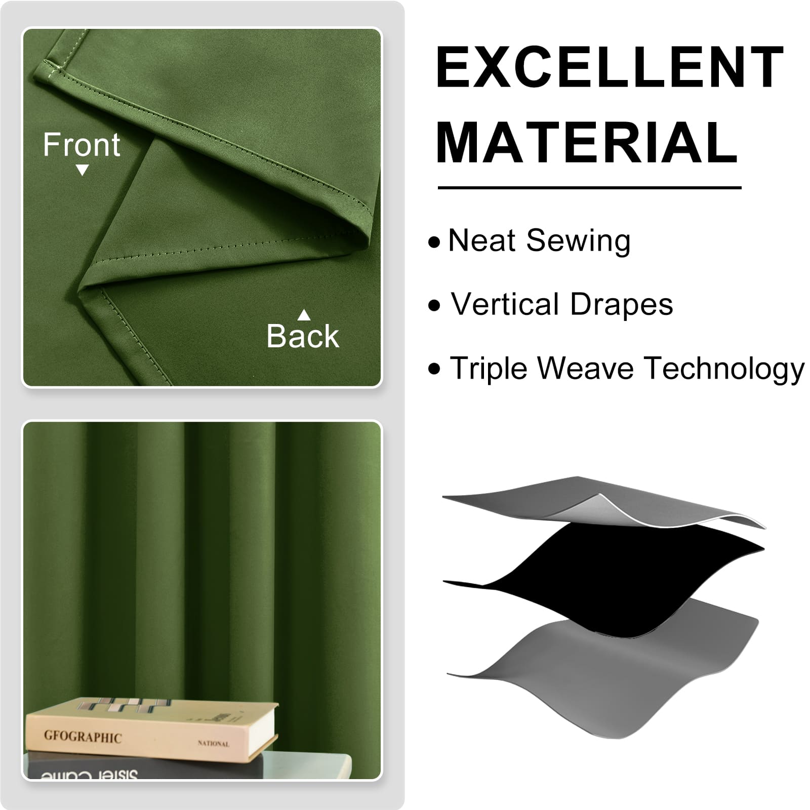 DWCN Thermal Blackout Curtains, Solid Grommet,  2 Panels - DWCN UK