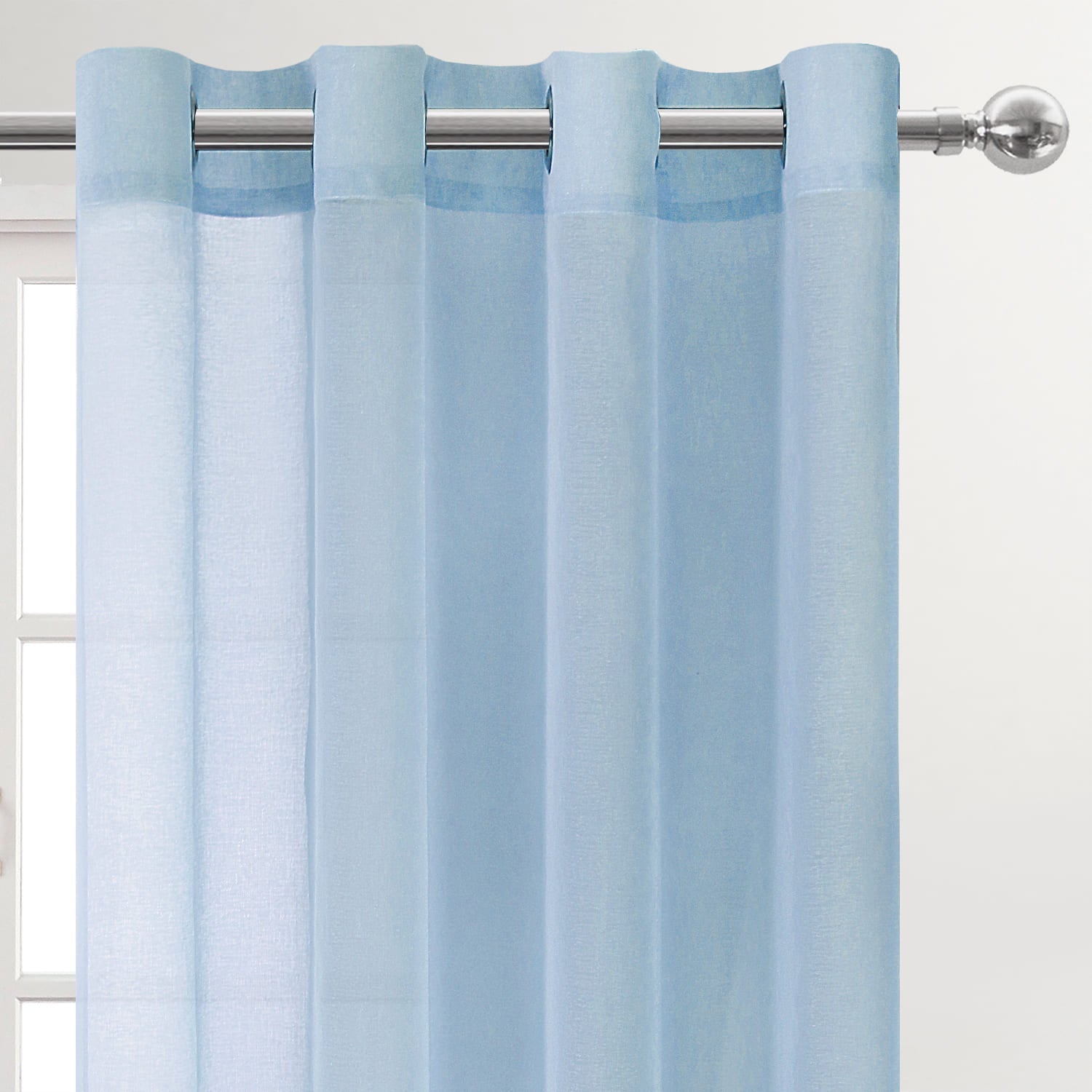 DWCN Faux Linen Sheer Curtains, Grommet Voile Window Curtain - DWCN UK