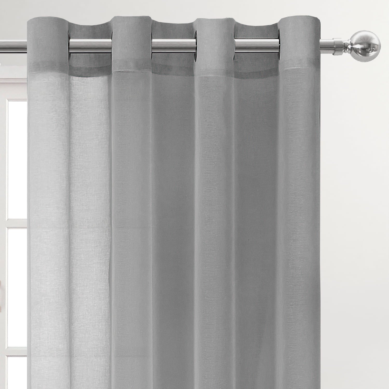 DWCN Faux Linen Sheer Curtains, Grommet Voile Window Curtain - DWCN UK