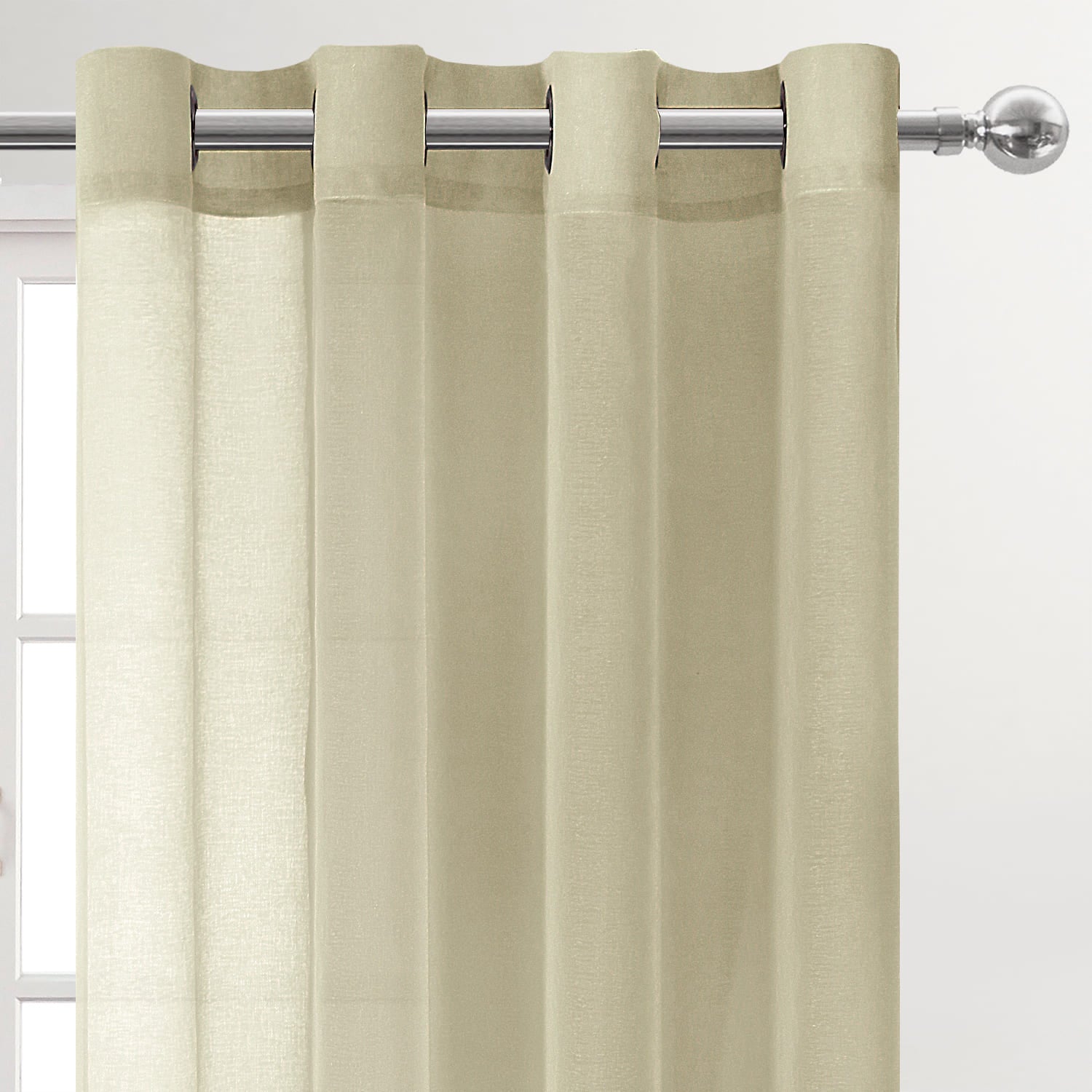DWCN Faux Linen Sheer Curtains, Grommet Voile Window Curtain - DWCN UK