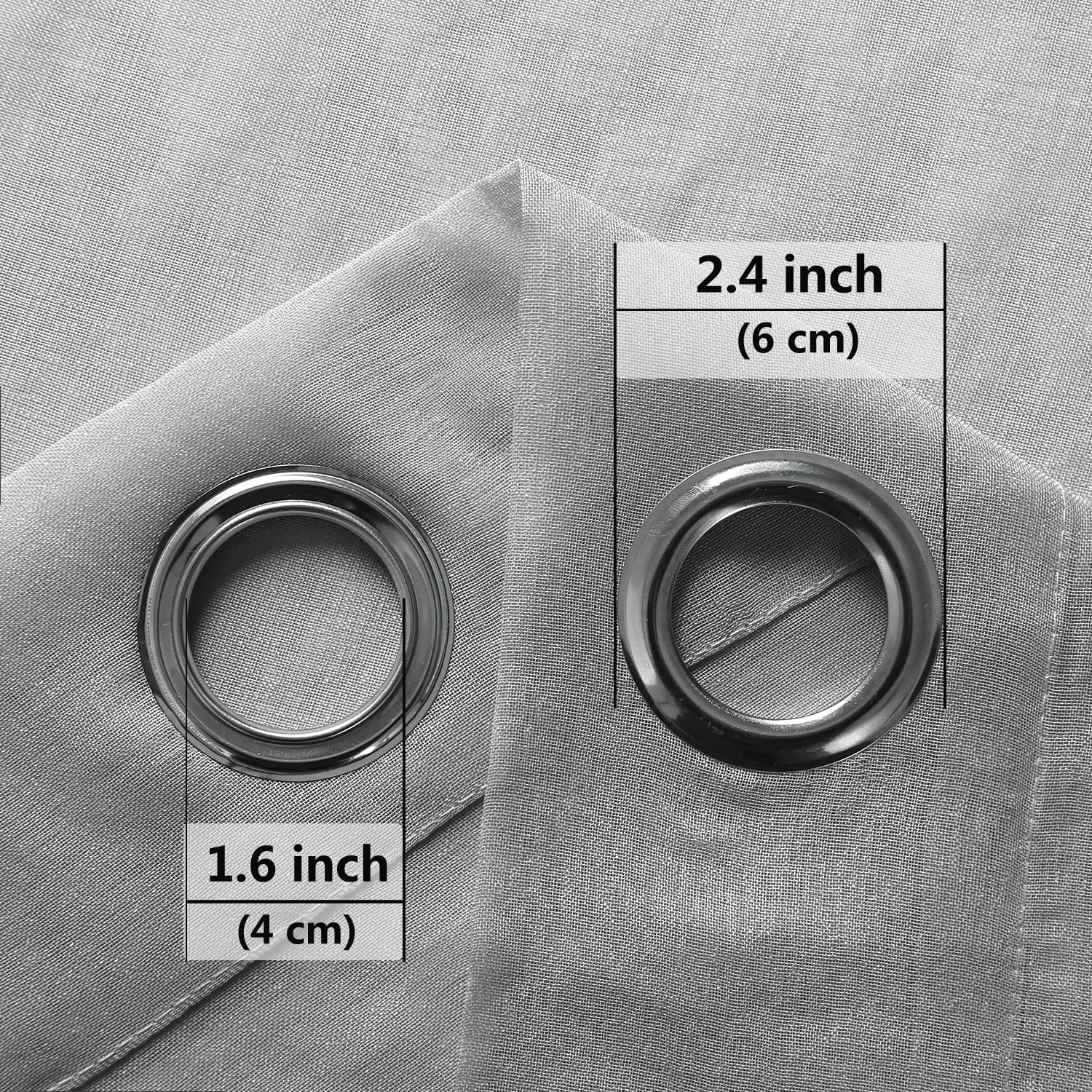 DWCN Faux Linen Sheer Curtains, Grommet Voile Window Curtain - DWCN UK