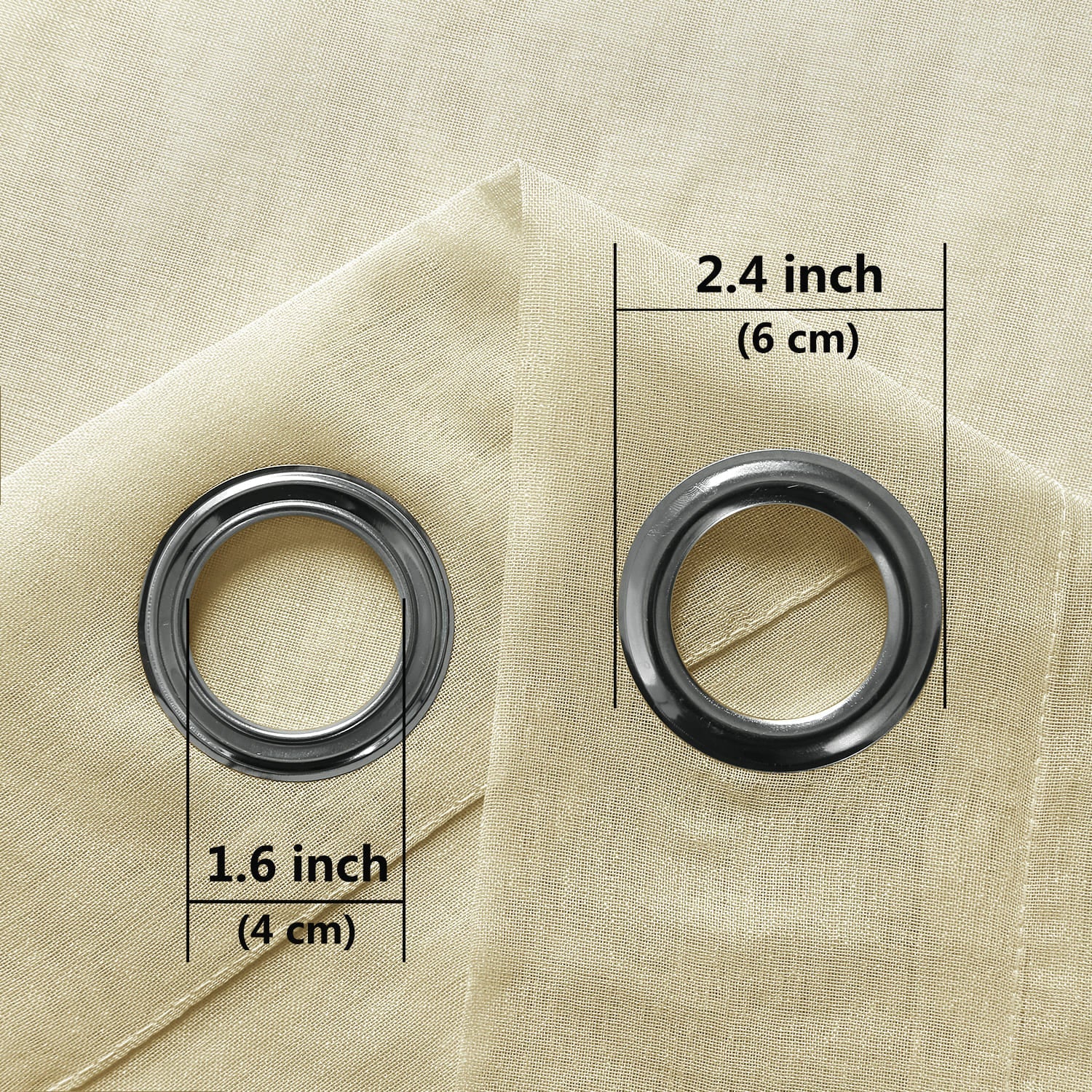DWCN Faux Linen Sheer Curtains, Grommet Voile Window Curtain - DWCN UK