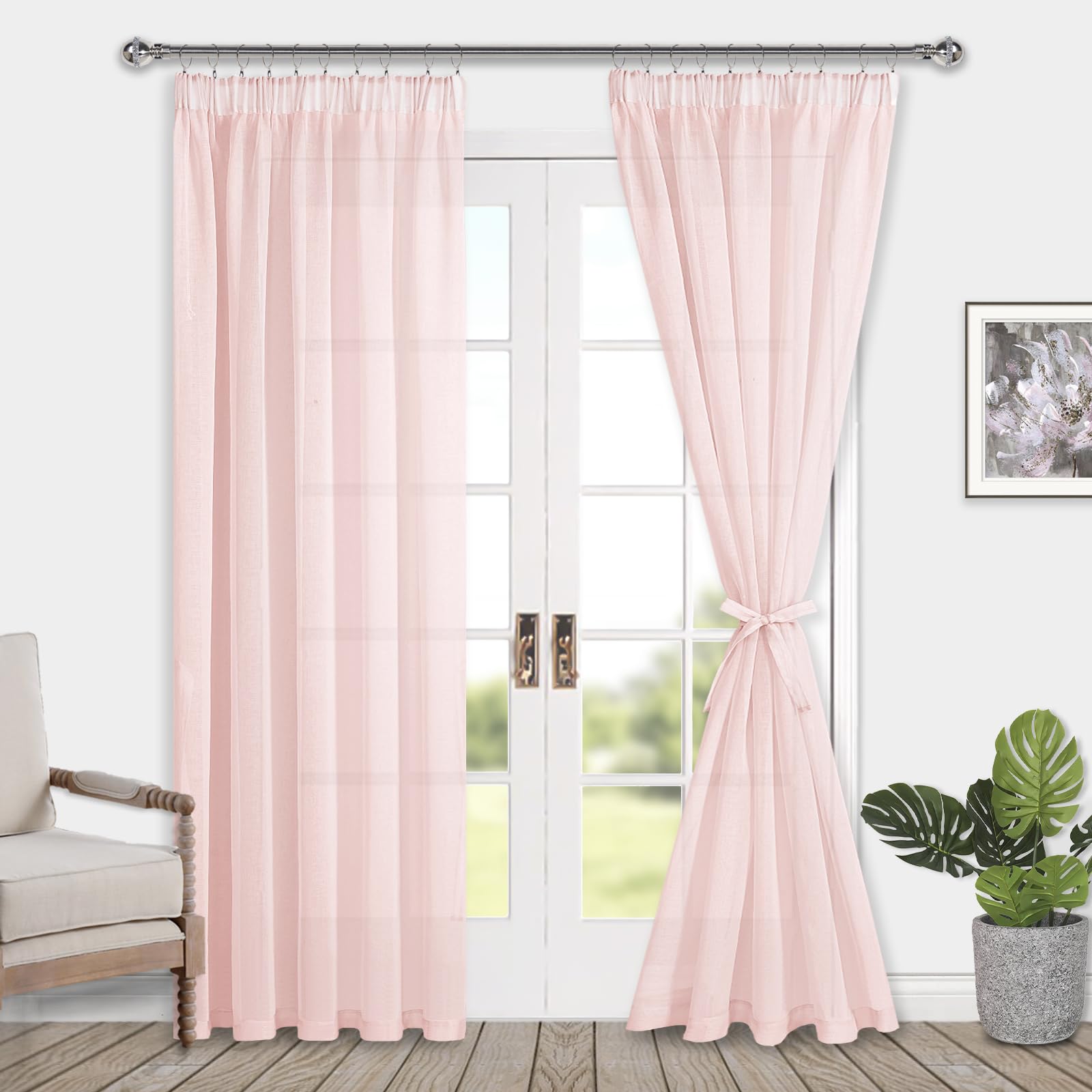 DWCN Sheer Curtains with Tiebacks - DWCN UK