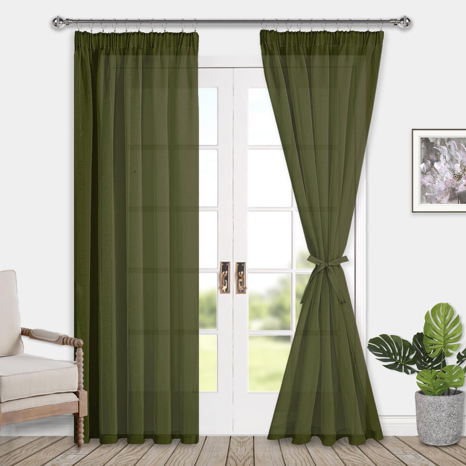 DWCN Sheer Curtains with Tiebacks - DWCN UK
