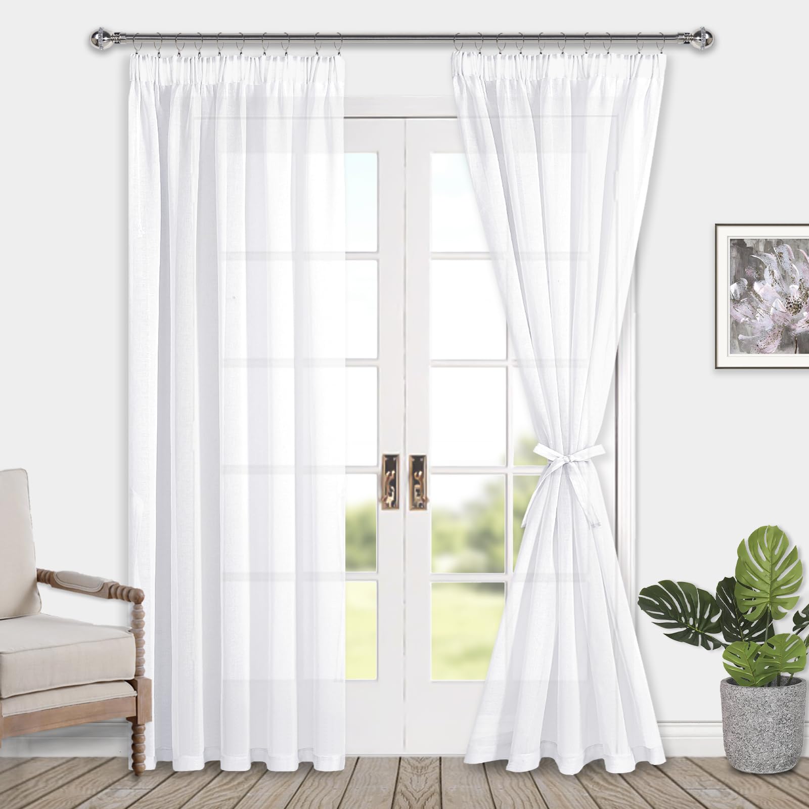 DWCN Sheer Curtains with Tiebacks - DWCN UK
