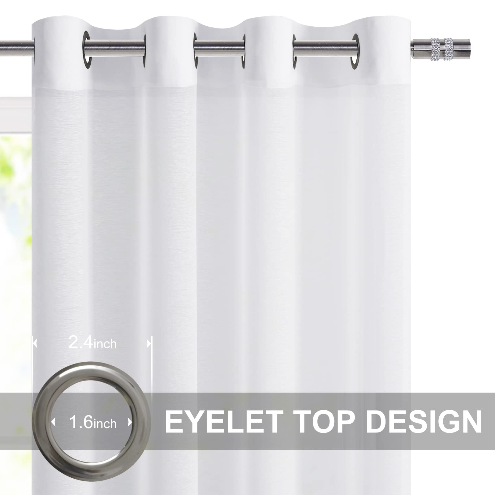 DWCN Grommet Sheer Curtains with Tiebacks - DWCN UK