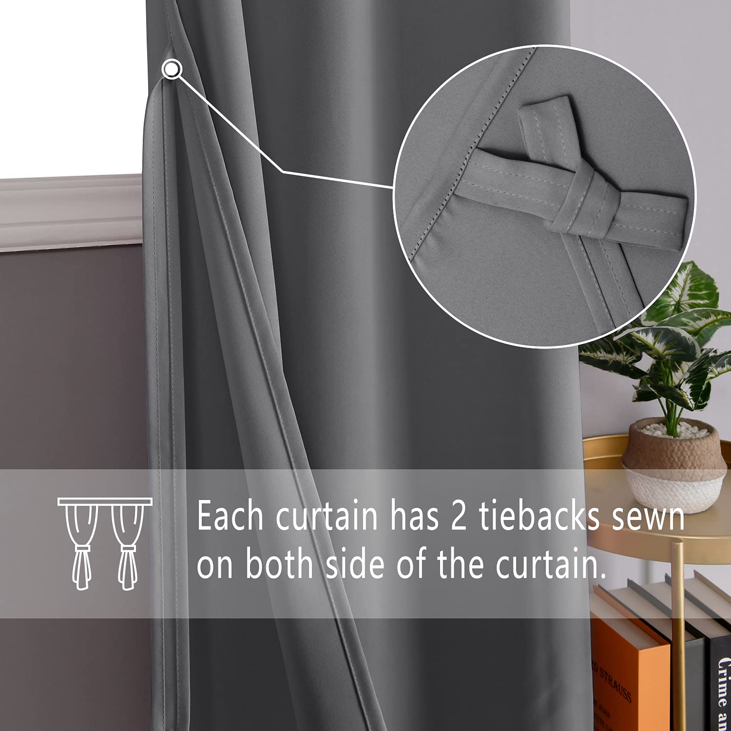 DWCN Grommet Blackout Curtains