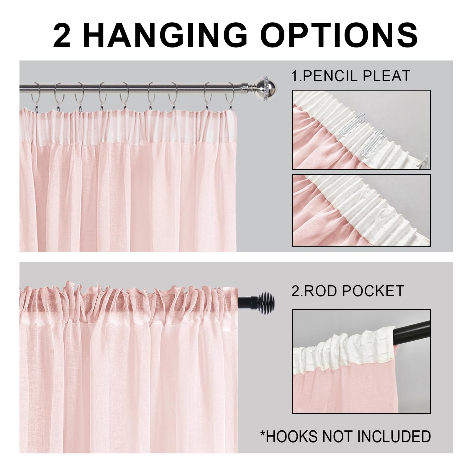 DWCN Sheer Curtains with Tiebacks - DWCN UK