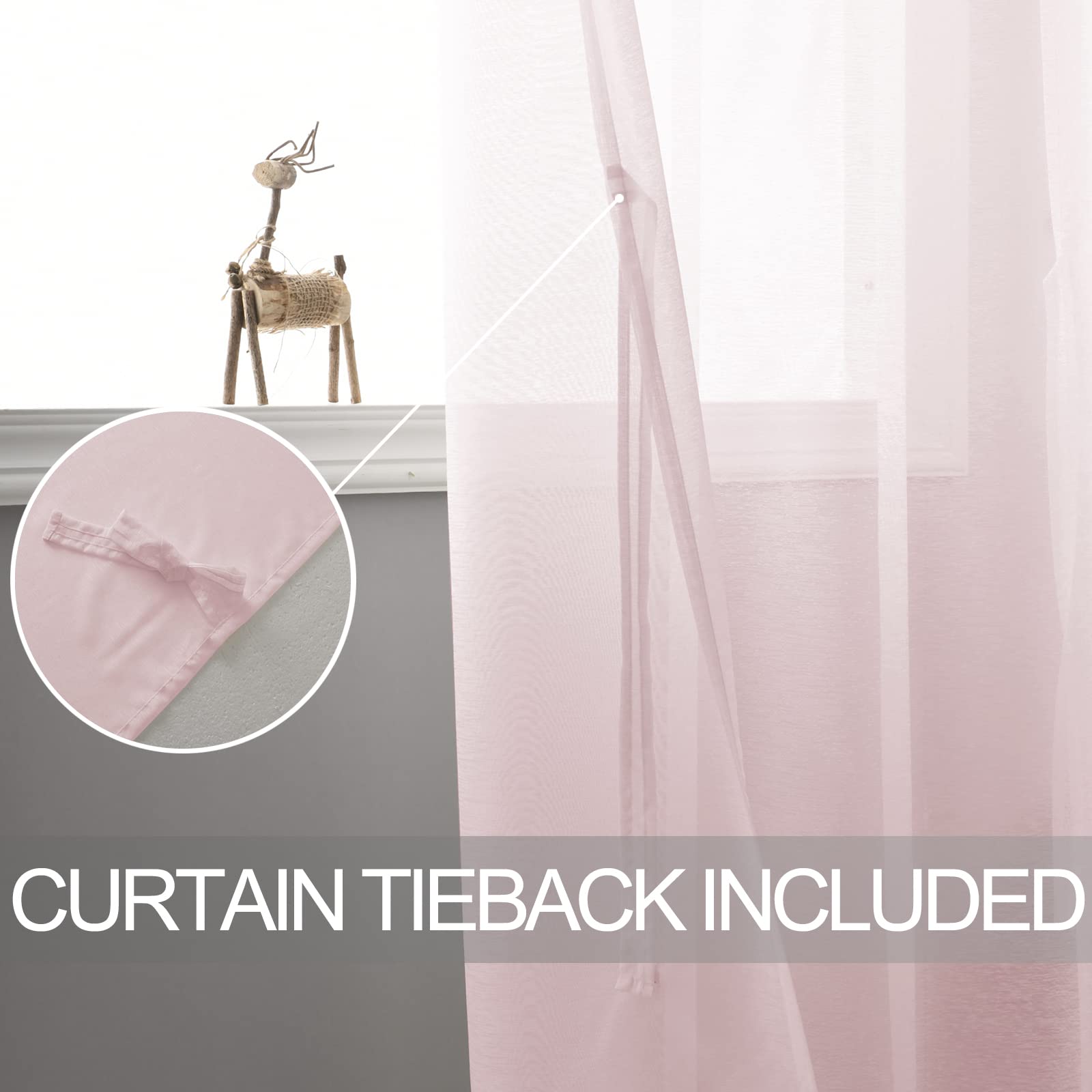 DWCN Grommet Sheer Curtains with Tiebacks - DWCN UK