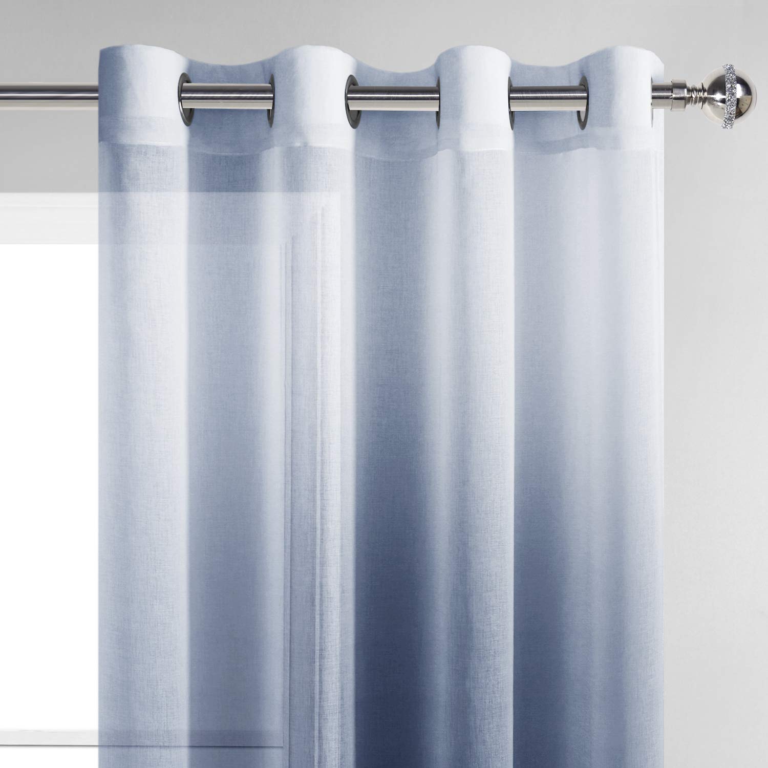 DWCN Gradient Sheer Curtains, Set of 2 Panels