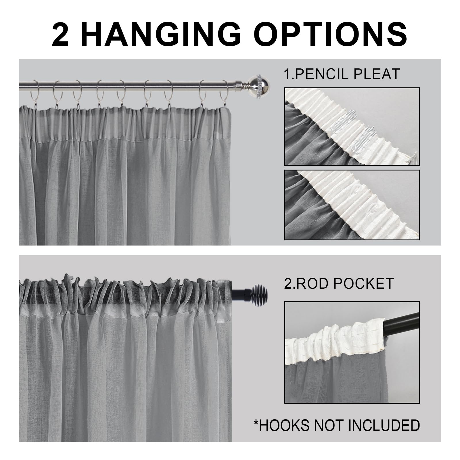 DWCN Sheer Curtains with Tiebacks - DWCN UK
