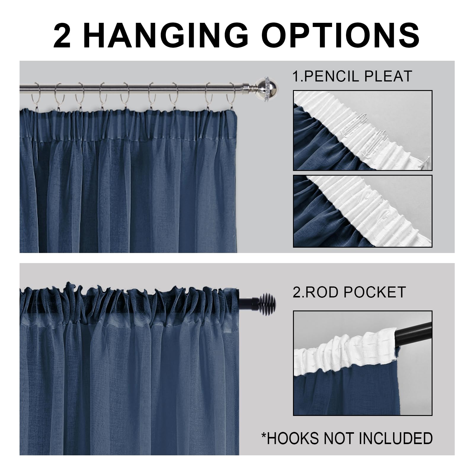 DWCN Sheer Curtains with Tiebacks - DWCN UK