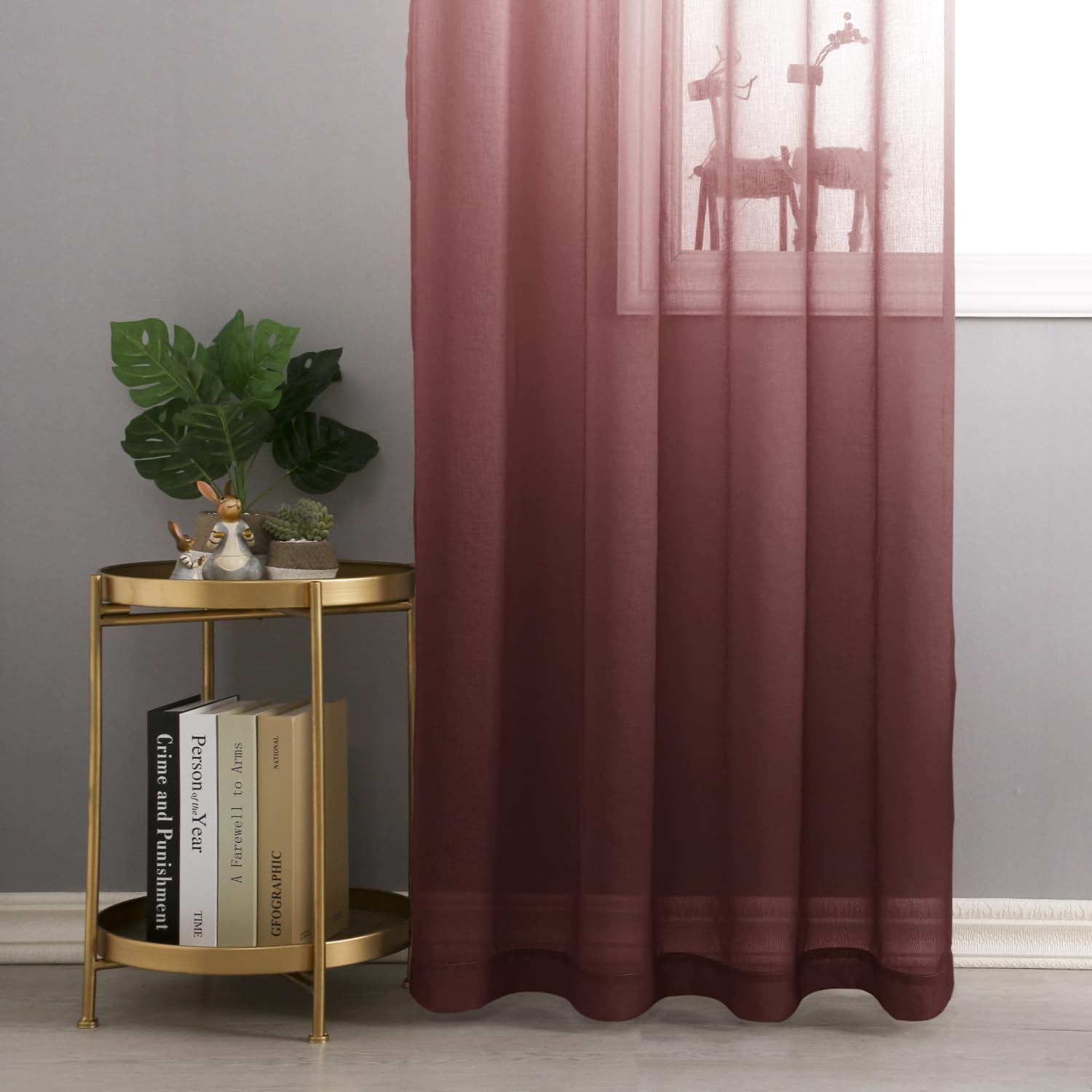 DWCN Gradient Sheer Curtains, Set of 2 Panels