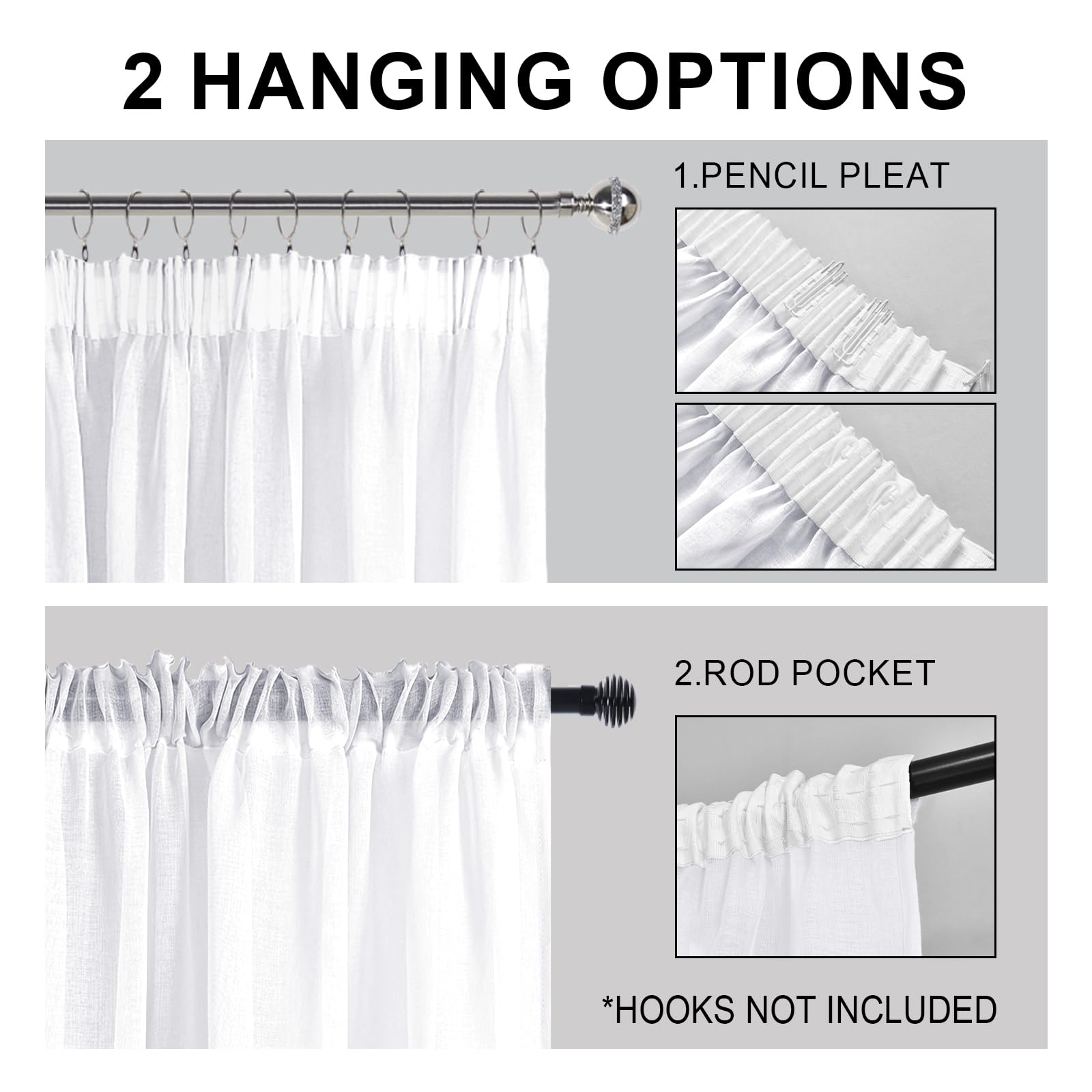 DWCN Sheer Curtains with Tiebacks - DWCN UK