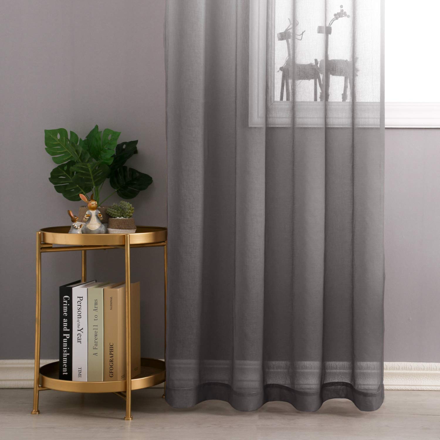 DWCN Gradient Sheer Curtains, Set of 2 Panels