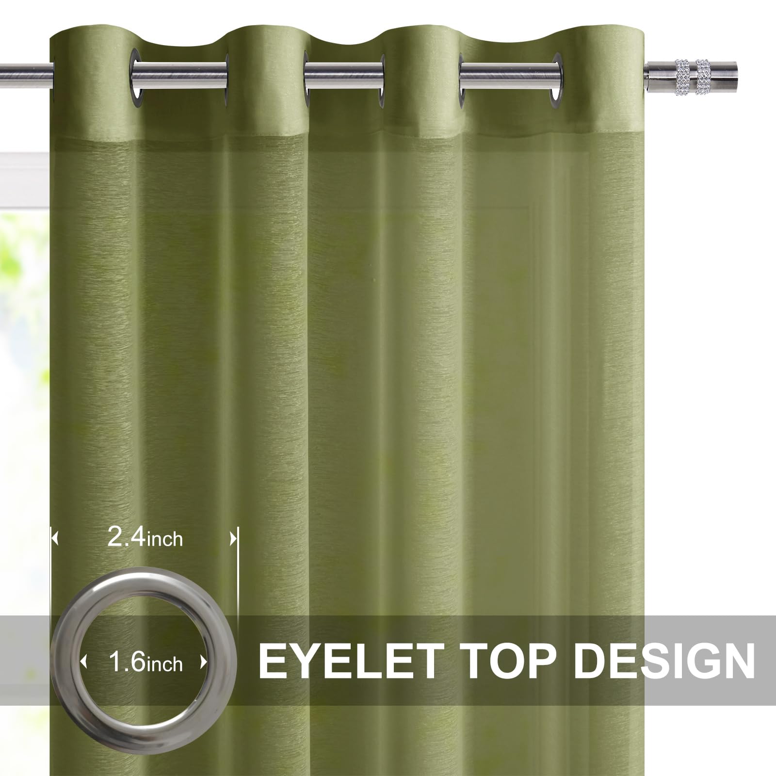 DWCN Grommet Sheer Curtains with Tiebacks - DWCN UK