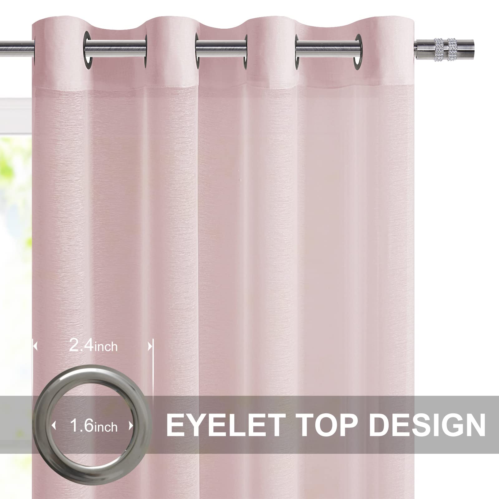 DWCN Grommet Sheer Curtains with Tiebacks - DWCN UK