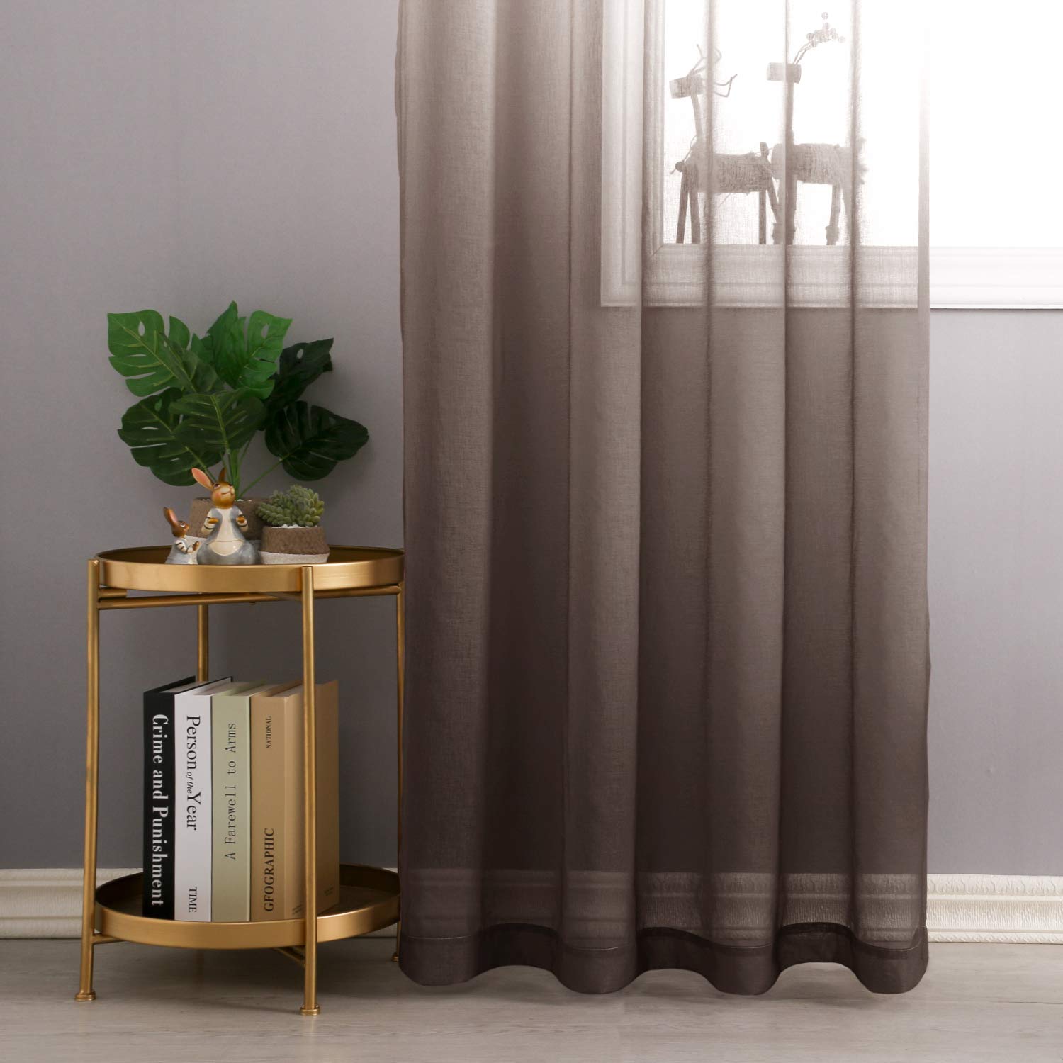 DWCN Gradient Sheer Curtains, Set of 2 Panels