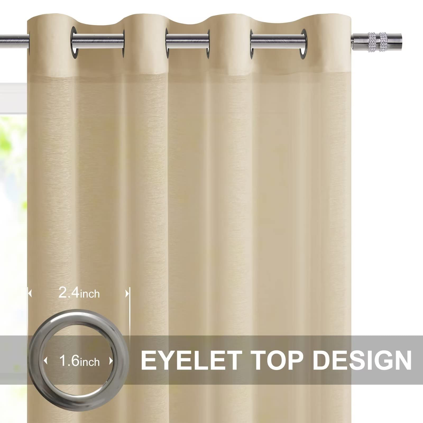 DWCN Grommet Sheer Curtains with Tiebacks - DWCN UK
