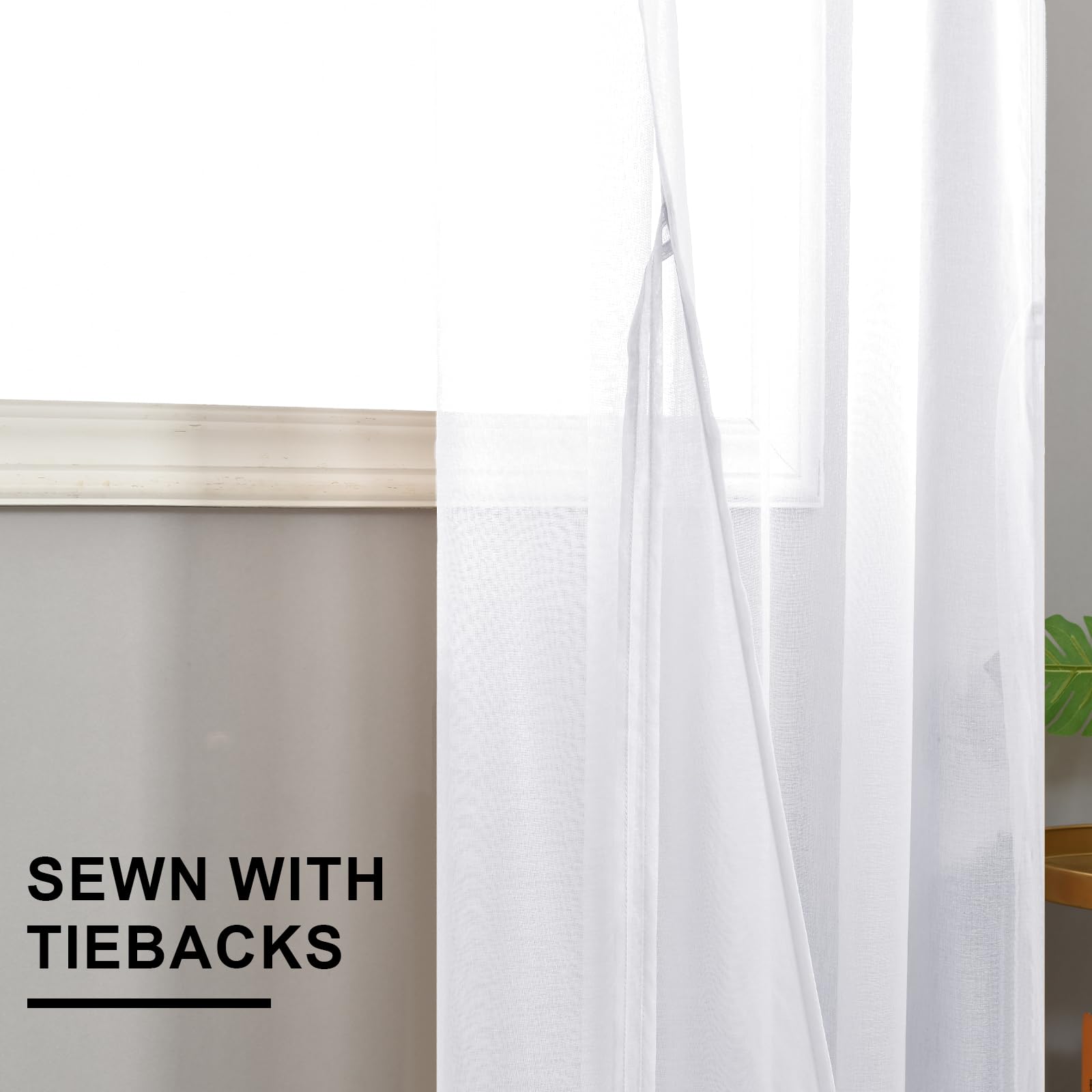 DWCN Sheer Curtains with Tiebacks - DWCN UK