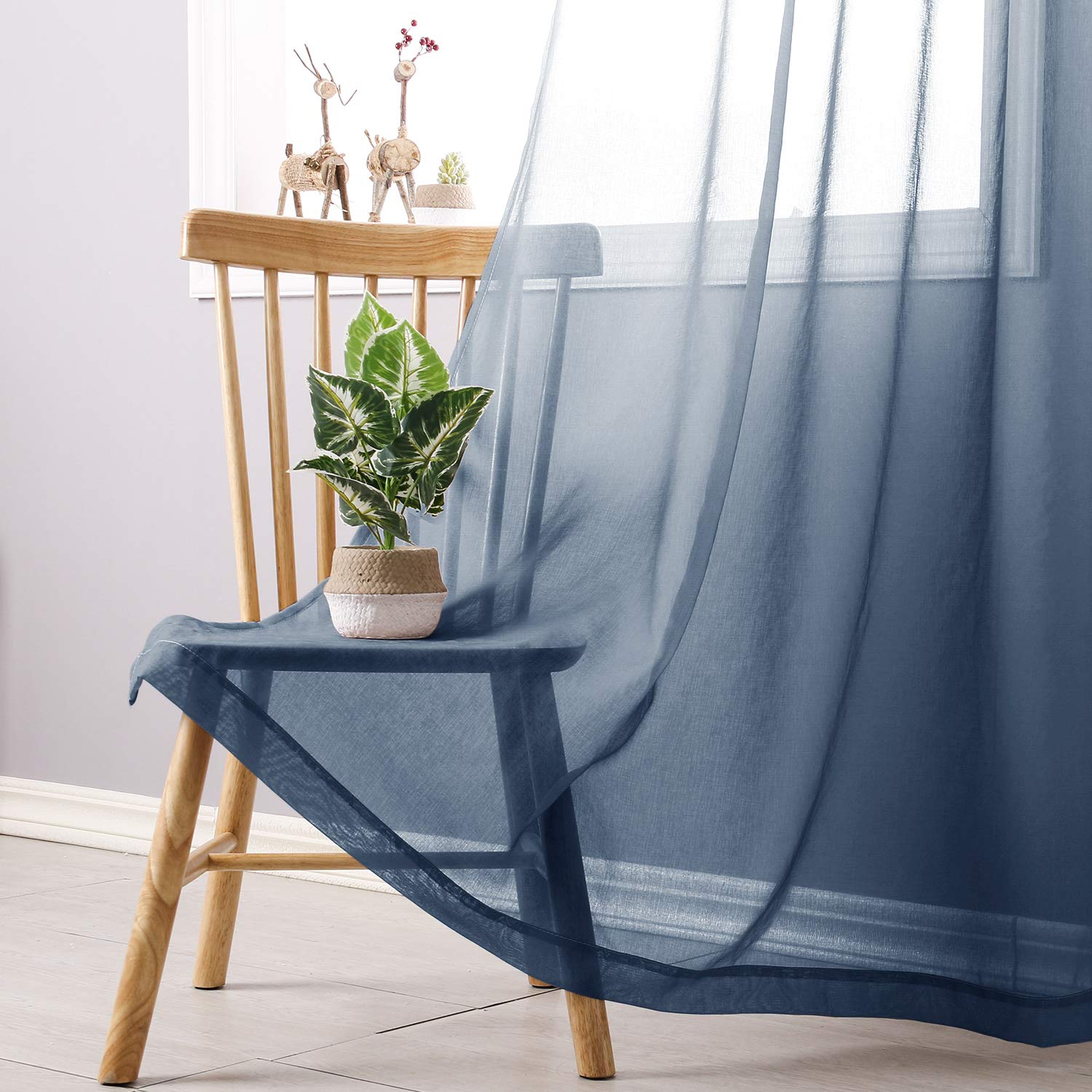 DWCN Gradient Sheer Curtains, Set of 2 Panels