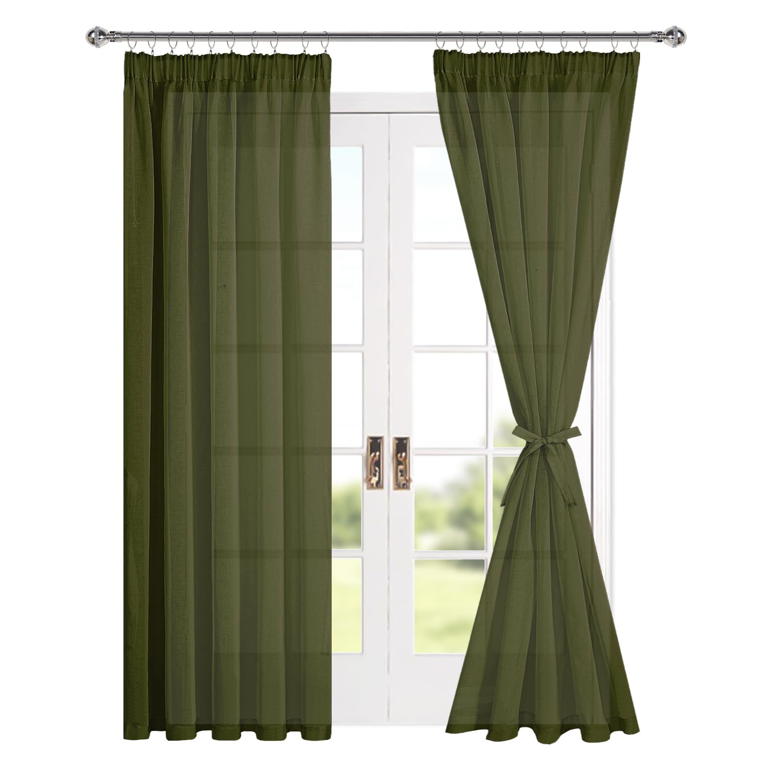 DWCN Sheer Curtains with Tiebacks - DWCN UK
