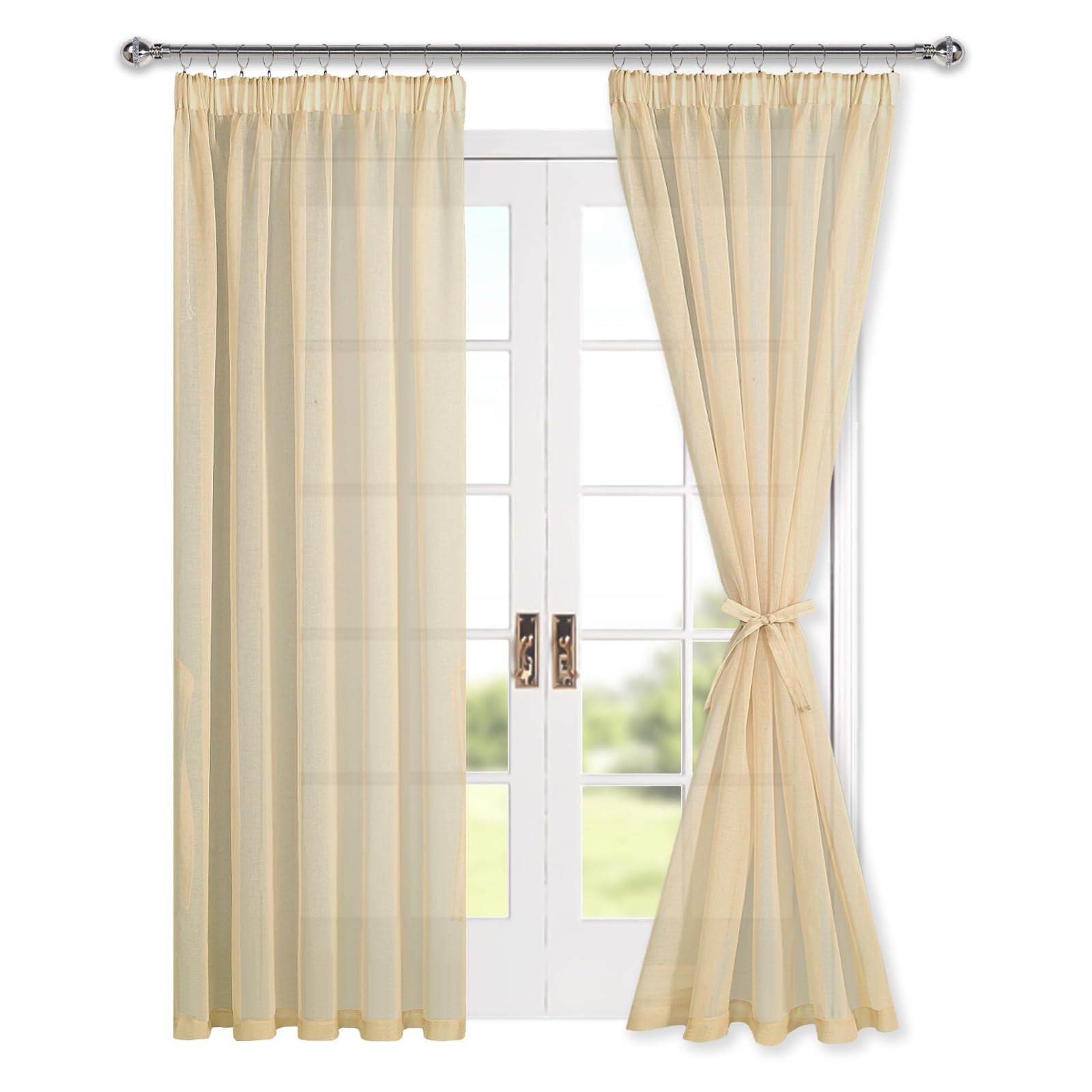 DWCN Sheer Curtains with Tiebacks - DWCN UK